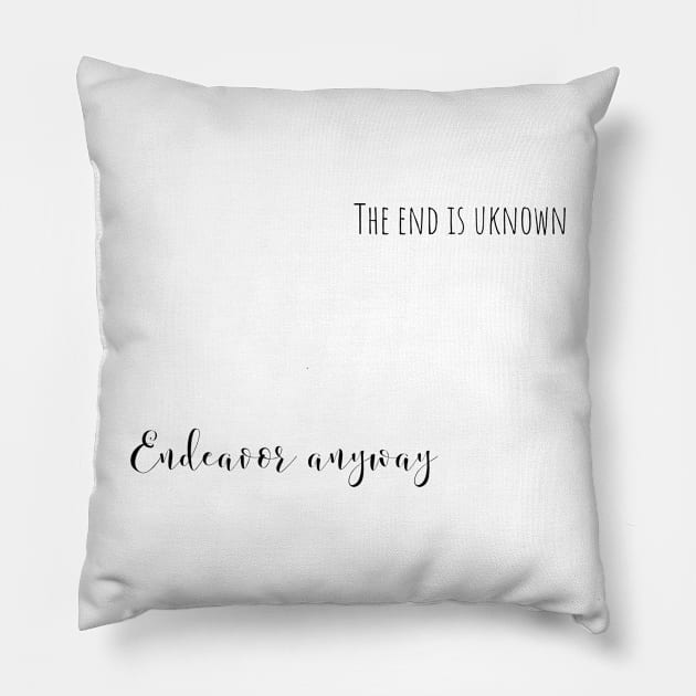 endeavor anyway Pillow by mandyspaulding