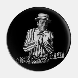 dick van// black white design T-Shirt Pin