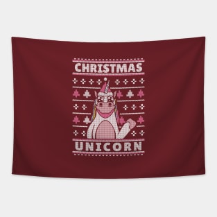 Unicorn Ugly Sweater Christmas Tapestry