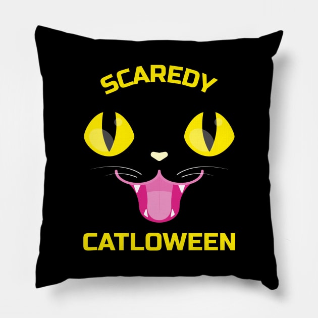 Scaredy Cat Halloween Pillow by WPKs Design & Co