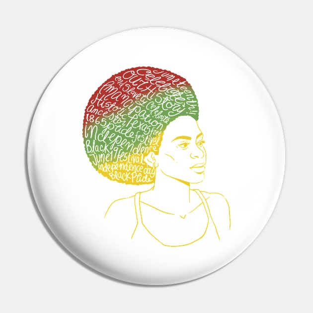 Afro Black Pride Woman T Pin by LindenDesigns