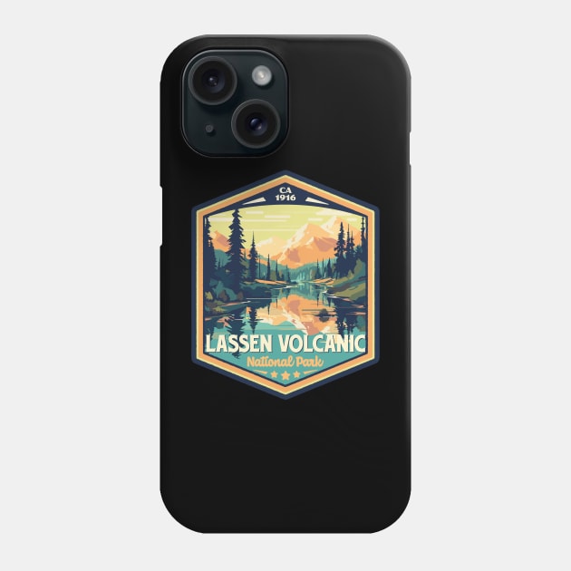 Lassen Volcanic National Park Vintage WPA Style National Parks Art Phone Case by GIANTSTEPDESIGN
