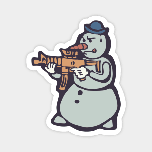 Stay Frosty Tactical Snowman illustration Magnet