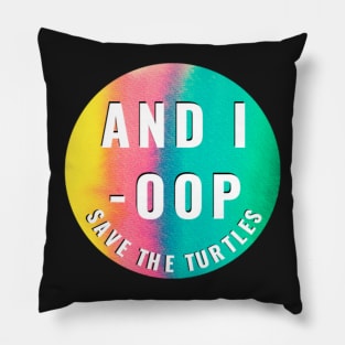 And I Oop Save The Turtles Rainbow Tie Dye Watercolor Sticker for Girls Water Flask Pillow