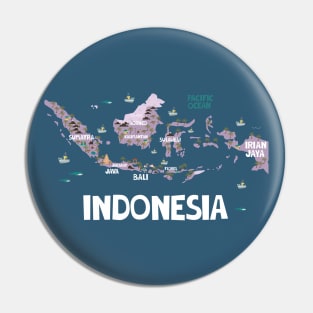 Indonesia Illustrated Map Pin