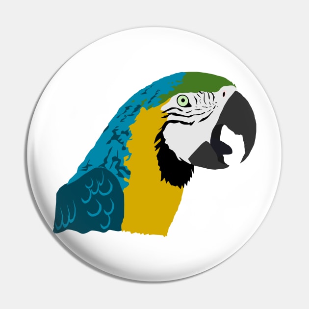 Blue and Gold Macaw Bust Pin by stargatedalek