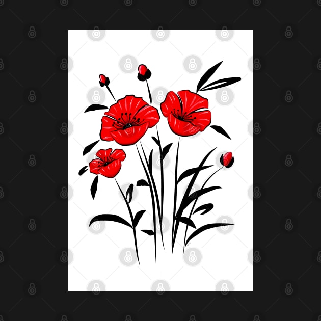 Stylized poppies by annalisaamato