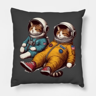 bored astronaut cat Pillow