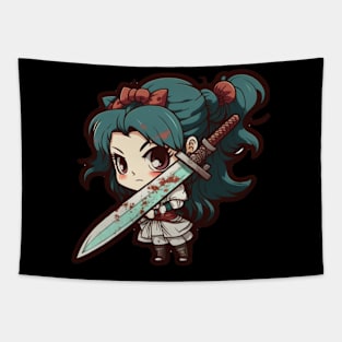 Anime Girl with Katana Tapestry