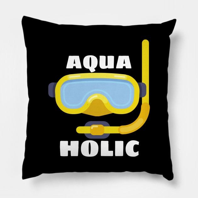 Aquaholic - Swimming Pun Pillow by Allthingspunny