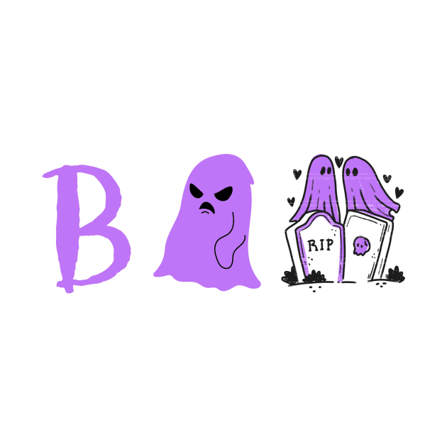 Halloween Boo Ghosts Purple by SartorisArt1