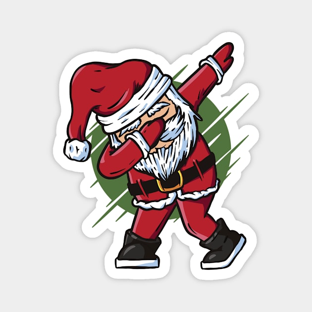 Funny Dabbing Santa Claus Cartoon Magnet by SLAG_Creative