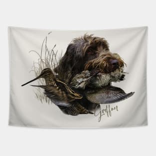 Wirehaired Pointing Griffon , Woodcock hunting Tapestry