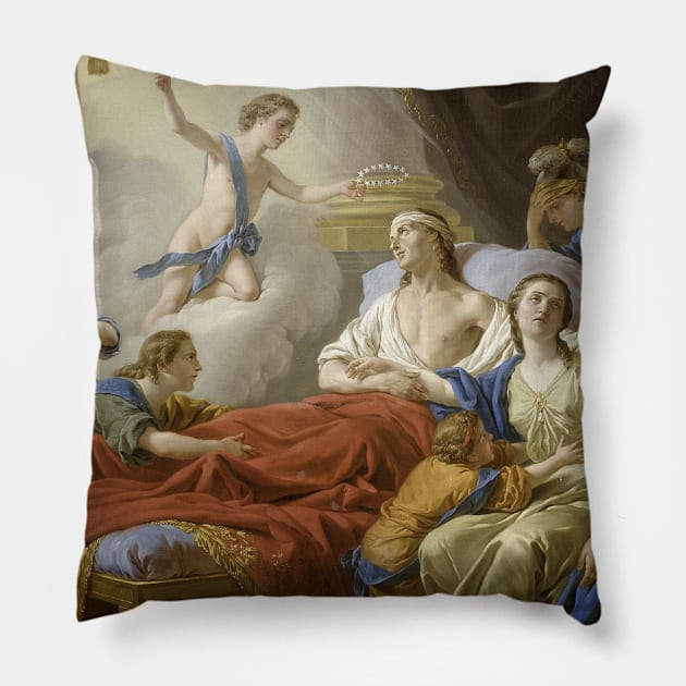 Allegory on the Death of the Dauphin by Louis-Jean-Francois Lagrenee Pillow by Classic Art Stall