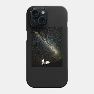 Milky Way over lighthouse Phone Case