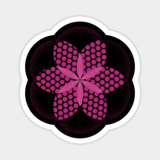 Polka dotted Pink flower kaleidoscope Magnet