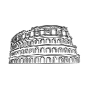 Minimalist Rome Colosseum Drawing T-Shirt