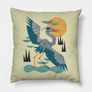 Stretching Heron Pillow