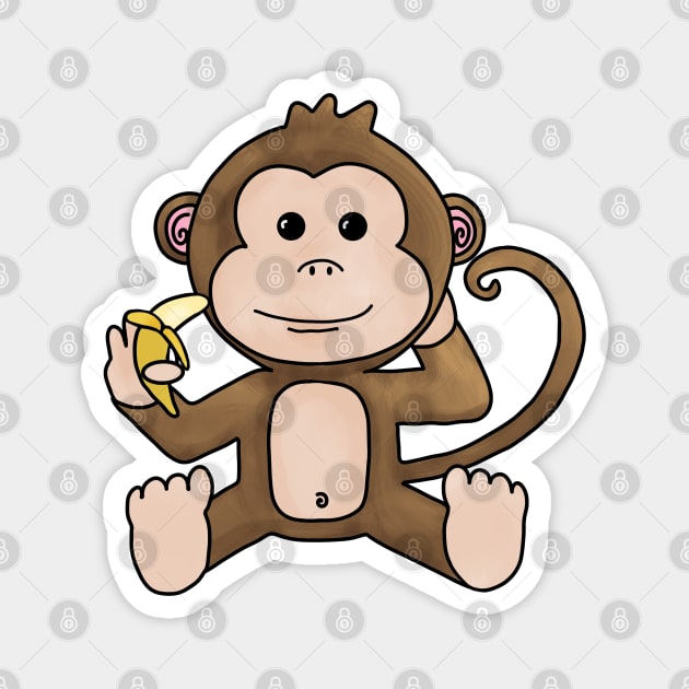 Cheeky Monkey Having a Banana Magnet by Slightly Unhinged