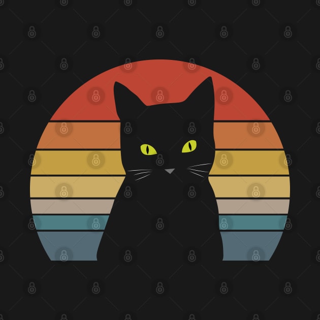 Halloween Black Cat with Vintage Sunset by MidnightSky07