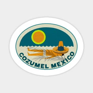 Cozumel Mexico Vintage Style Travel Beach Ocean Vacation Magnet