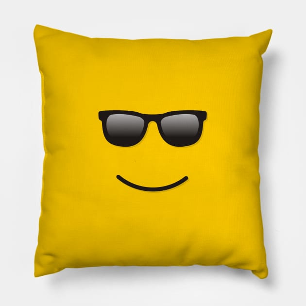 Smiling Face with Sunglasses Pillow by sifis