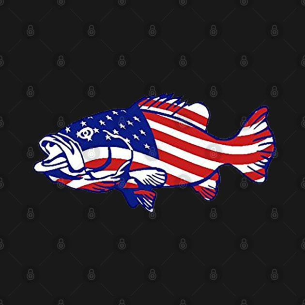 Bass Fishing - American Flag by  The best hard hat stickers 