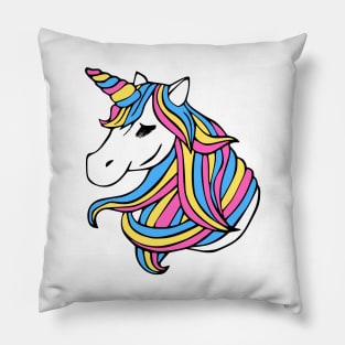 Pansexual Flag Unicorn Pillow