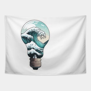 Wave lightbulb Ocean Sea Tapestry