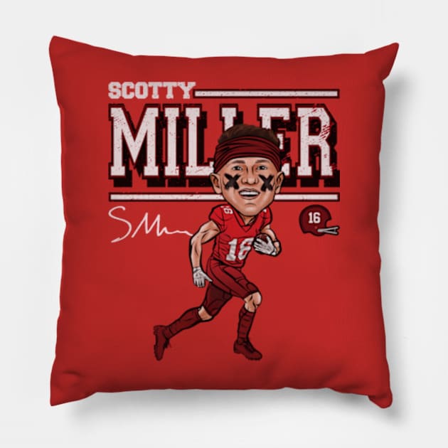 Scotty Miller Atlanta Cartoon Pillow by danlintonpro