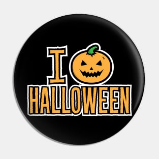 I Love Halloween Spooky Pumpkin Pin