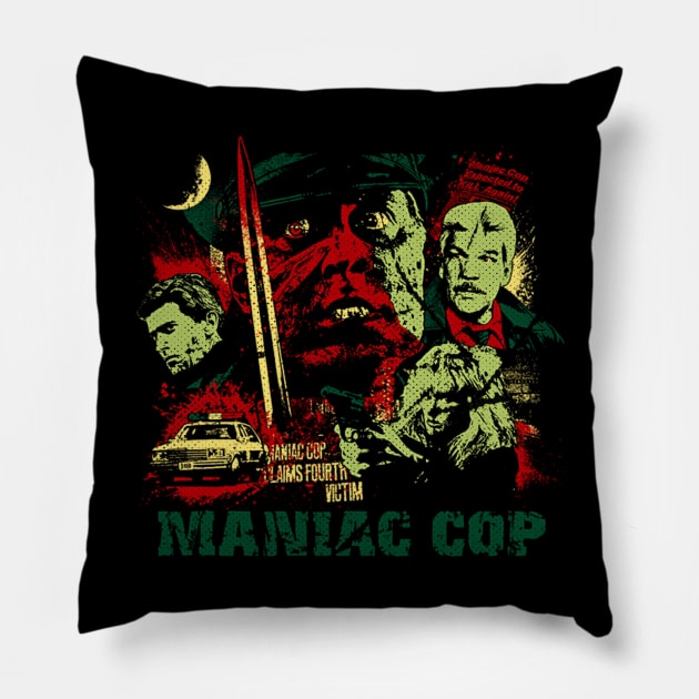 Justice From The Grave Maniac Cop Revenge Tee Pillow by alex77alves