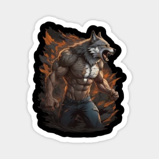 Dynamic wolf ripping Magnet