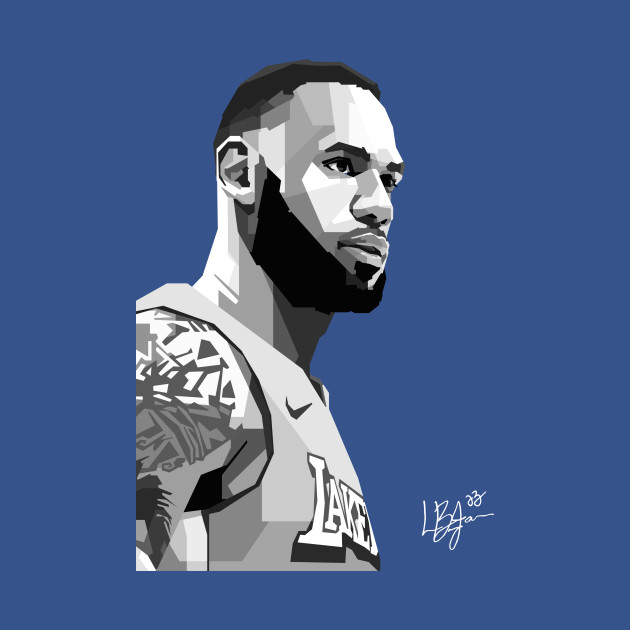 LeBron James Black White - Lebron James - T-Shirt