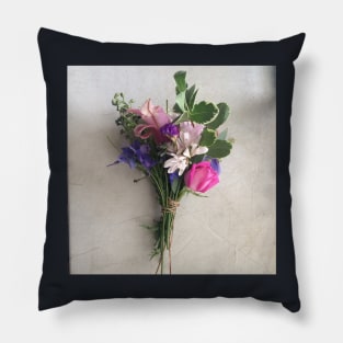 Bundle of Flowers with Pink Rose Pillow