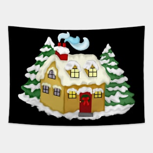 Christmas Snow House Tapestry