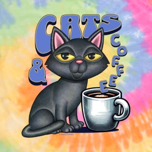 Black Cats and Coffee T-Shirt