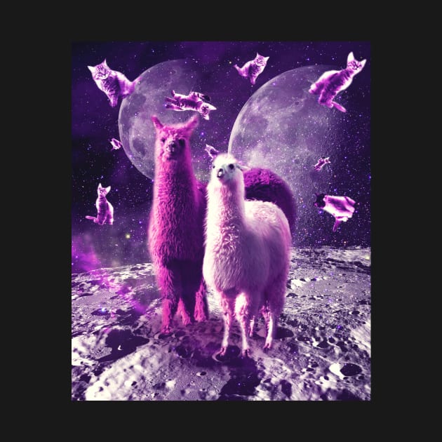 Outer Space Galaxy Cat With Llama by Random Galaxy