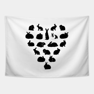 Rabbit Breeds Heart Rabbit Lover Gift Tapestry