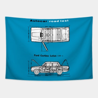 FORD CORTINA - road test cutaway blueprint Tapestry