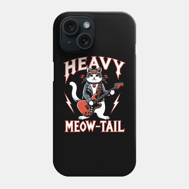 Electric Guitar Cat Pun Rock Music Funny Cat Phone Case by KsuAnn