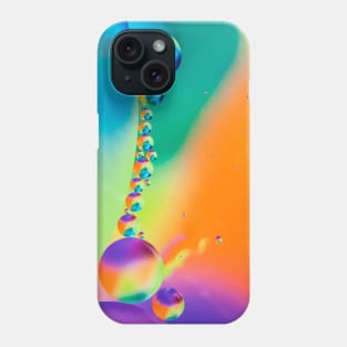 Colorful close up of oil drops in water Phone Case