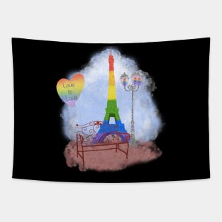 Gay Pride Couple Paris Tapestry