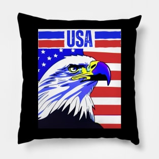 american bald eagle usa flag shirt 4th of july eagle usa Pillow