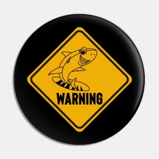 SHARK SURFING WARNING - funny summmer edition 2 Pin