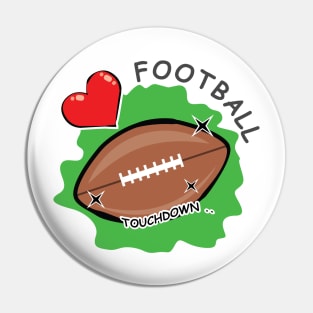 I Love American Football Pin