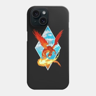 Red Dragon Breathing Fire - Black - Fantasy Phone Case