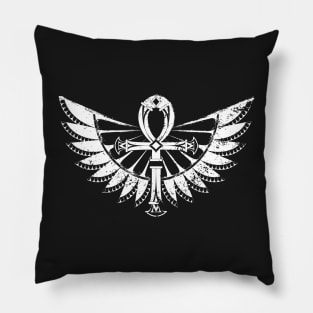 Ankh Painted Chalk ( White Ankh ) Pillow