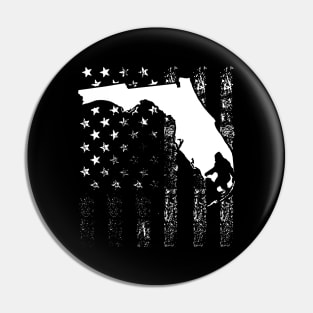 Florida Bigfoot American Flag Pin