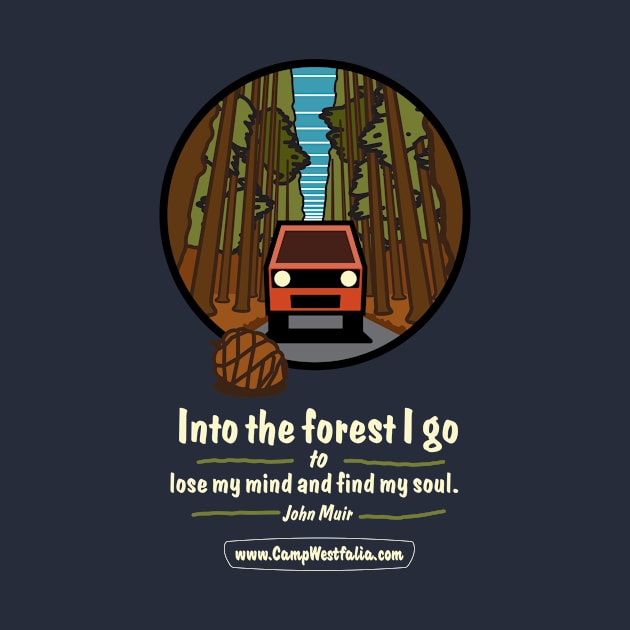 Campervan in Redwood Forest, dark by CampWestfalia